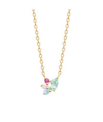 Grappe - Multicolore - Collier - Plaqué Or basket pas cher