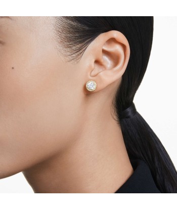 Una - Blanc Doré - Clous d'oreilles - Swarovski Paris Déstockage Promo