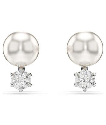 Matrix - Perle - Blanc Argenté - Clous d'oreilles - Swarovski suggérées chez