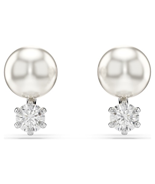 Matrix - Perle - Blanc Argenté - Clous d'oreilles - Swarovski suggérées chez