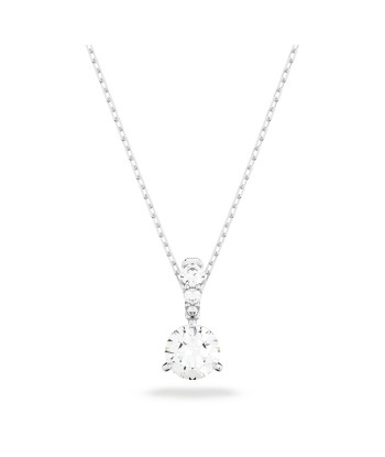 Solitaire - Blanc Argenté - Collier - Swarovski votre