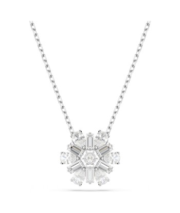 Idyllia - Flocon de Neige - Blanc Argenté - Collier - Swarovski rembourrage situé sous