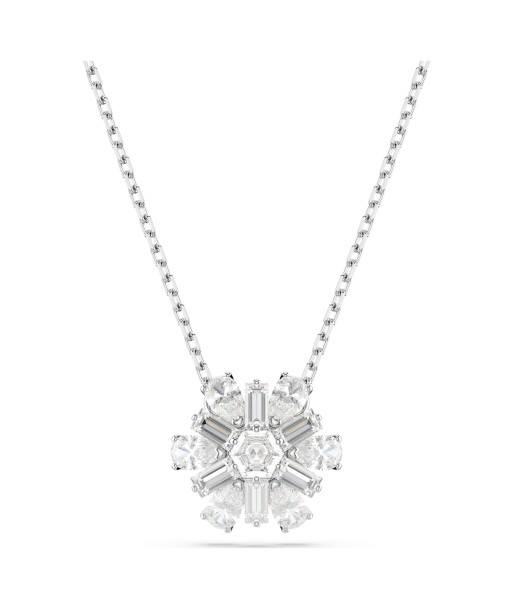 Idyllia - Flocon de Neige - Blanc Argenté - Collier - Swarovski rembourrage situé sous