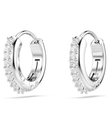 Matrix - Blanc Argenté - Anneaux d'oreilles - Swarovski vous aussi creer 