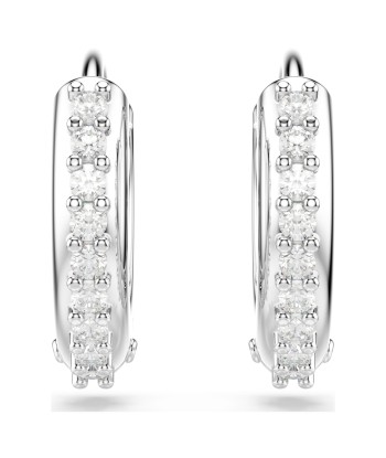 Matrix - Blanc Argenté - Anneaux d'oreilles - Swarovski vous aussi creer 