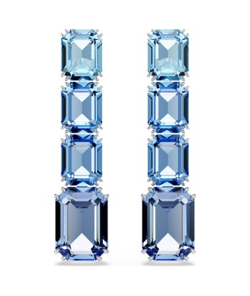 Millenia - Octogonal - Bleu Argenté - Boucles d'oreilles - Swarovski Par le système avancé 