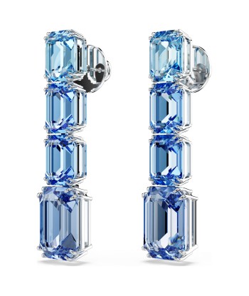 Millenia - Octogonal - Bleu Argenté - Boucles d'oreilles - Swarovski Par le système avancé 