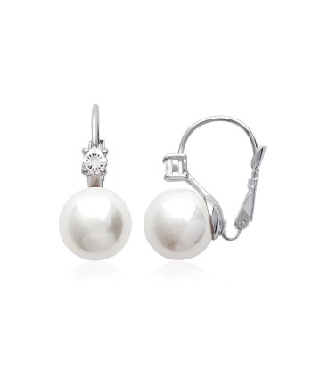 Perle - Argent - Boucles d'Oreilles ou a consommer sur place