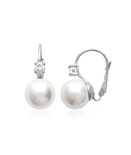 Perle - Argent - Boucles d'Oreilles ou a consommer sur place