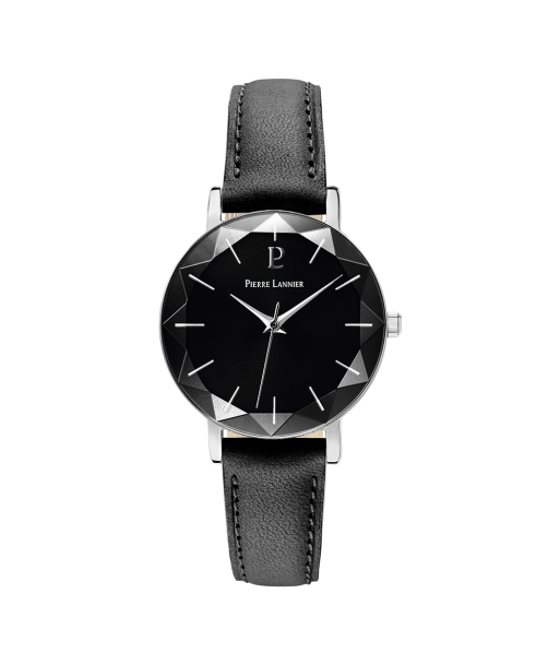 Multiples - Argenté Cuir Noir - Montre - Pierre Lannier hantent personnes