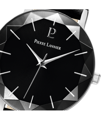 Multiples - Argenté Cuir Noir - Montre - Pierre Lannier hantent personnes