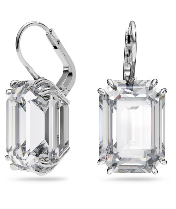 Millenia - Octogonal - Blanc Argenté - Pendants d'oreilles - Swarovski offre 