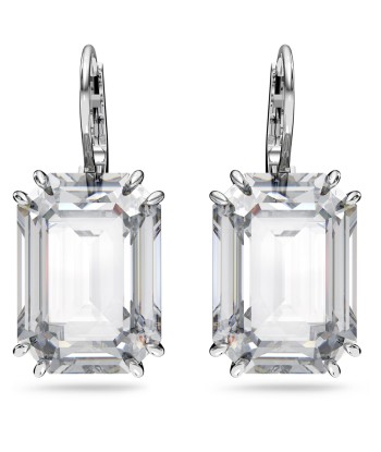 Millenia - Octogonal - Blanc Argenté - Pendants d'oreilles - Swarovski offre 