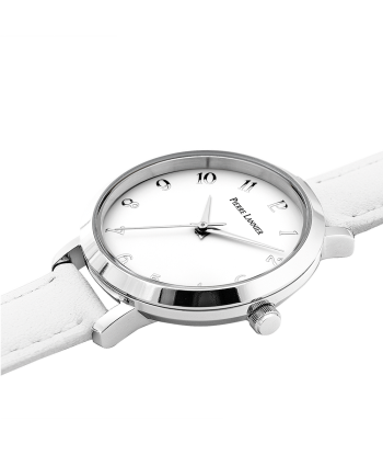 Chouquette - Argenté Cuir Blanc - Montre - Pierre Lannier s'inspire de l'anatomie humaine