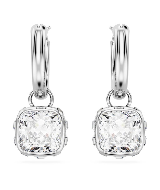 Stilla - Blanc Argenté - Pendants d'oreilles - Swarovski pas cher