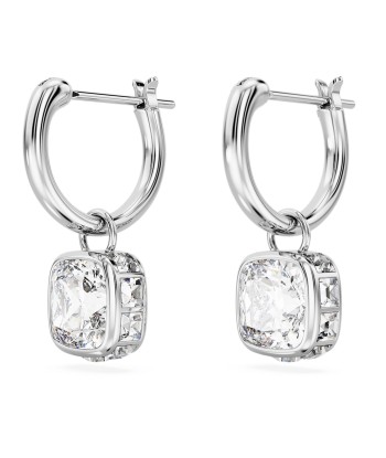 Stilla - Blanc Argenté - Pendants d'oreilles - Swarovski pas cher