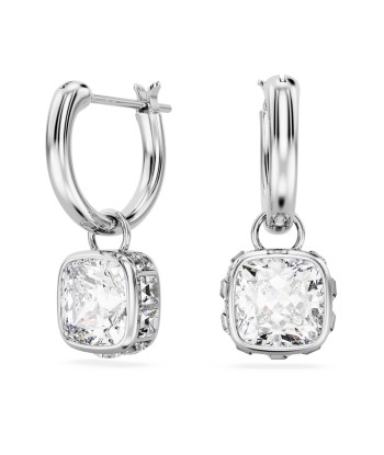 Stilla - Blanc Argenté - Pendants d'oreilles - Swarovski pas cher