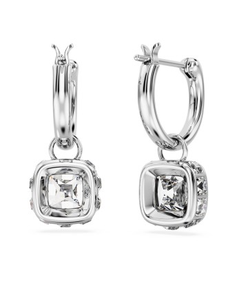 Stilla - Blanc Argenté - Pendants d'oreilles - Swarovski pas cher