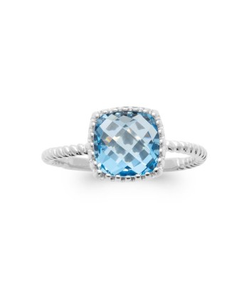 Solitaire Bleu Clair - Argent - Bague Azuline l'achat 