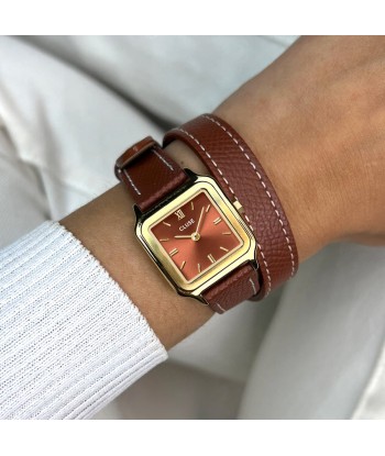 Gracieuse Petite - Marron Doré & Double Cuir - Montre Cluse vente chaude votre 