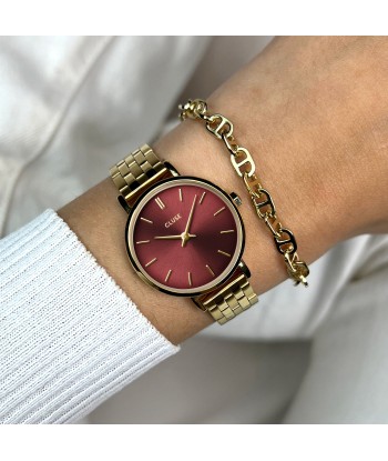 Boho Chic - Rouge Cerise Doré - Montre Cluse en ligne des produits 