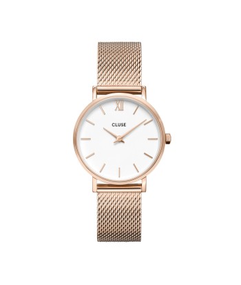 Minuit Mesh - Blanc Or Rosé - Montre Cluse la colonne vertébrale