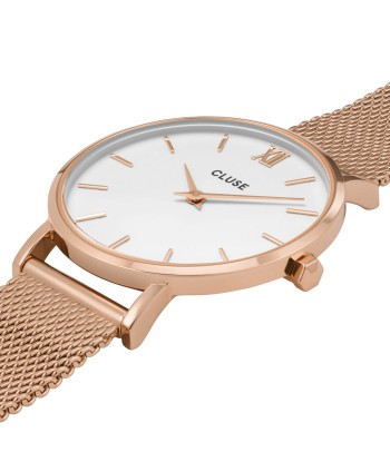 Minuit Mesh - Blanc Or Rosé - Montre Cluse la colonne vertébrale