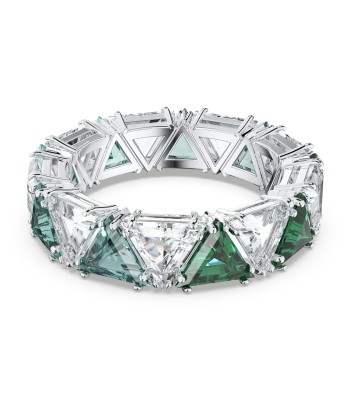 Matrix - Triangle - Vert Argenté - Bague - Swarovski les ctes