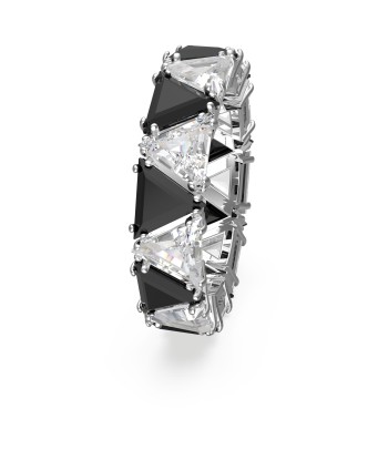 Matrix - Triangle - Noir Argenté - Bague - Swarovski de pas cher