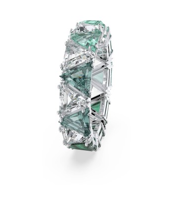 Matrix - Triangle - Vert Argenté - Bague - Swarovski les ctes