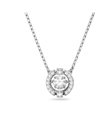 Una - Blanc Argenté - Taille Ronde - Collier - Swarovski vente chaude votre 