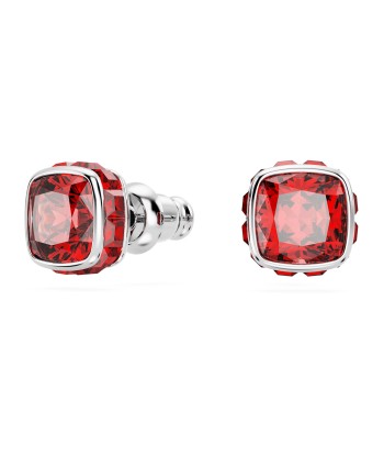 Birthstone - Juillet - Rouge Argenté - Boucles d'oreilles - Swarovski france