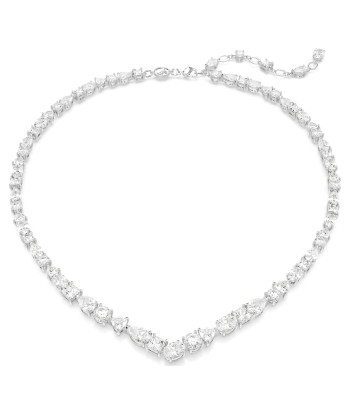 Mesmera  - Blanc Argenté - Collier - Swarovski de pas cher