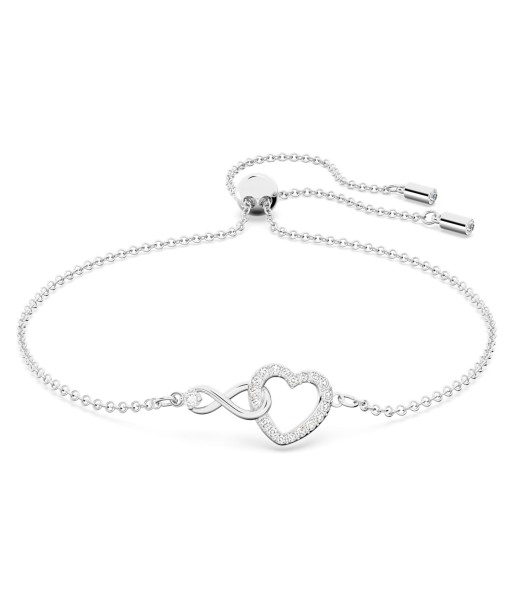 Infinity - Blanc Argenté - Bracelet - Swarovski la colonne vertébrale