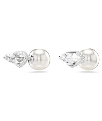 Lucent - Blanc Argenté - Clous d'oreilles - Swarovski destockage