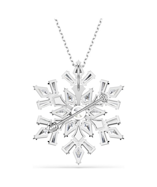 Idyllia - Flocon de Neige - Blanc Argenté - Collier et Broche - Swarovski vous aussi creer 