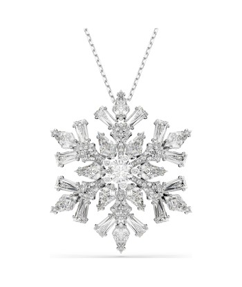 Idyllia - Flocon de Neige - Blanc Argenté - Collier et Broche - Swarovski vous aussi creer 