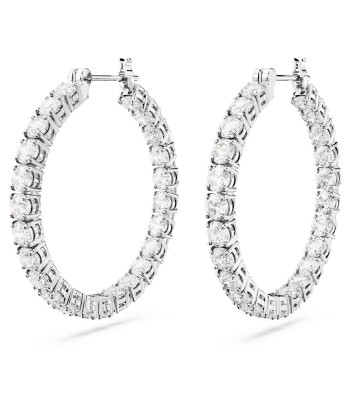 Matrix - Blanc Argenté - Boucles d'oreilles - Swarovski Toutes les collections ici