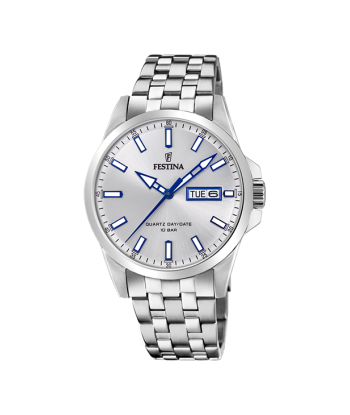 Classics - Modèle F20357/1 - Argenté & Bleu - Montre Festina JUSQU'A -70%! 