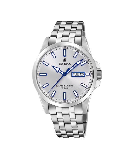 Classics - Modèle F20357/1 - Argenté & Bleu - Montre Festina JUSQU'A -70%! 