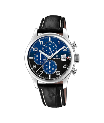 Timeless Chronograph - Modèle F20375/7 - Noir & Bleu - Montre Festina JUSQU'A -70%! 