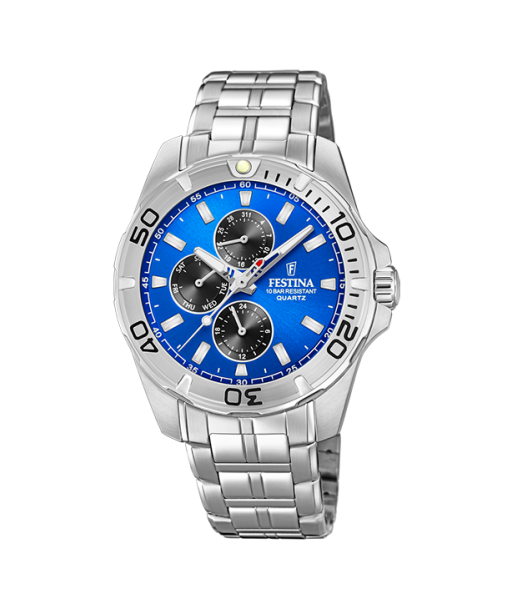 Multifonction - Modèle F20445/4 - Argenté & Bleu - Montre Festina français