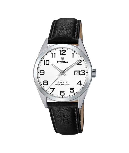 Classics - Modèle F20446/1 - Cuir Noir & Blanc - Montre Festina Venez découvrir notre 