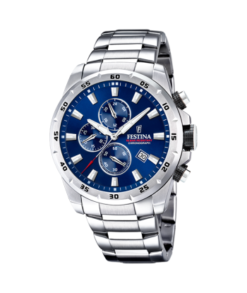 Timeless Chronograph - Modèle F20463/2 - Argenté & Bleu - Montre Festina l'achat 