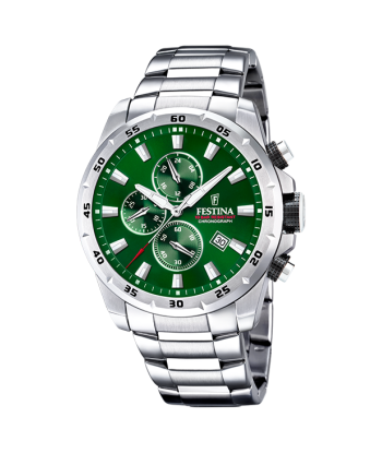 Timeless Chronograph - Modèle F20463/3 - Argenté & Vert - Montre Festina en stock