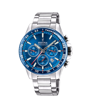 Timeless Chronograph - Modèle F20560/3 - Argenté & Bleu - Montre Festina livraison gratuite