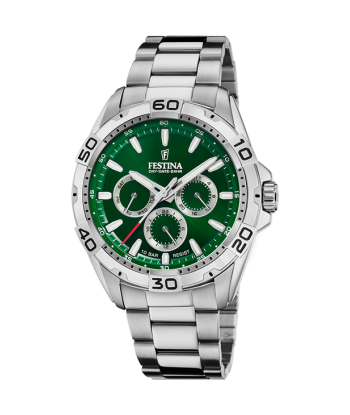 Multifonction - Modèle F20623/3 - Argenté & Vert - Montre Festina d'Europe débarque