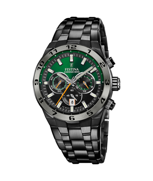 Chrono Bike - Modèle F20673/2 - Noir & Vert - Montre Festina pas cher 