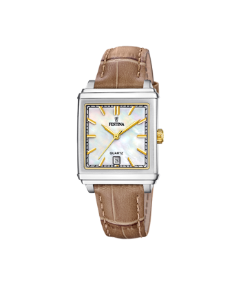 On The Square - Modèle F20682/4 - Beige & Doré - Montre Festina à prix réduit toute l'année