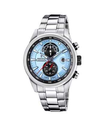 Timeless Chronograph - Modèle F20694/2 - Argenté & Bleu - Montre Festina de pas cher